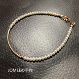 JOMEEの手作  3-4mm近圆强光无暇天然淡水珍珠14K美国包金手链