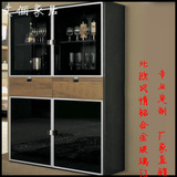 北欧风情系列铝合金玻璃门组装酒柜定做现代创意床头边柜组合Y555