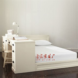 定制美式实木家具床田园现代白色可移动儿童组合床储物书桌一体床