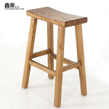 实木吧台椅 简洁格调酒吧椅高脚凳 纯手工纯实木厂家直销原木家具