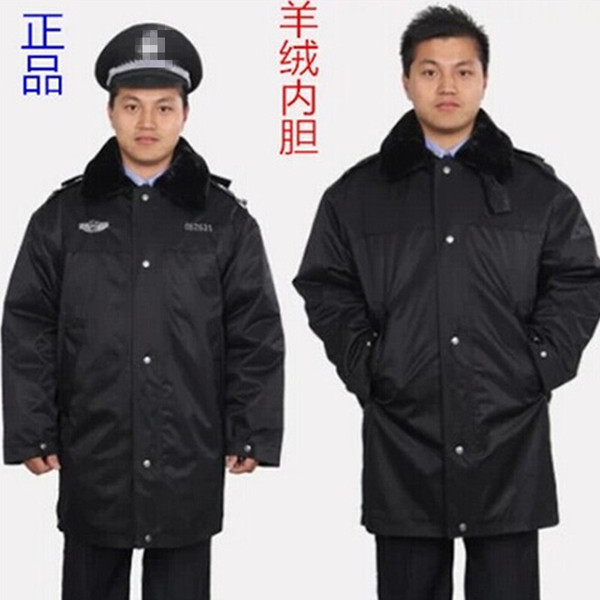 正品警大衣 police加厚羊绒棉服 多功能保暖防寒大衣执勤服冬季