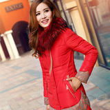 2014冬季新款女式韩版羽绒服女正品大码加厚拼接中长款冬装爆款