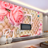 浪漫玫瑰花时尚客厅电视背景墙壁纸3d立体大型壁画 影视沙发墙纸