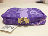 上海专柜赠品 Anna sui/安娜苏紫色蔷薇花金蝴蝶拉链化妆包洗漱包
