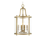新中式4头蜡烛头玻璃罩黄铜全铜吊灯 现代美式欧式别墅客厅餐厅灯