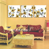 现代田园装饰画客厅沙发背景墙挂画 玄关无框画水墨花卉向日葵