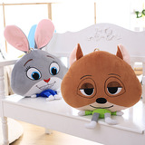 疯狂新款4岁PP棉动物周边抱枕狐狸胡尼克朱迪兔子空调毯毛绒玩具