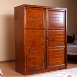 1.6米香樟木衣柜 全实木推拉滑动门衣柜中式复古大衣柜 包物流