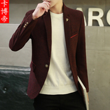 秋季男士西服外套韩版修身型商务休闲小西装青年男版英伦长袖上衣
