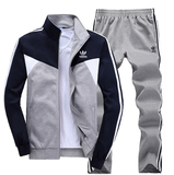 2015阿迪达斯秋冬男士新款棉涤卫衣休闲开衫跑步户外运动服外套装