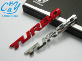 TURBO涡轮增压贴标 保时捷 尾箱车标3D立体贴标 汽车车贴运动贴标