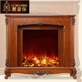丽蒙保美式家具 壁炉仿真火取暖器欧式客厅实木雕花装饰壁炉芯J6