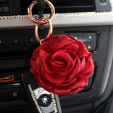 韩版玫瑰花朵汽车钥匙扣女士时尚包包挂件玫瑰花钥匙链创意钥匙扣