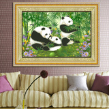 5D钻石画满钻国宝熊猫竹子十字绣新款客厅儿童房卧室卡通动物系列