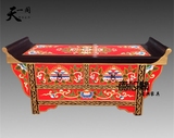 新古典藏式彩绘家具两斗佛桌藏柜小供桌佛龛茶几桌 炕桌经桌定制