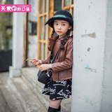 韩国韩版童装女童外套皮衣夹棉皮衣加厚2015新款冬装长袖上衣外套