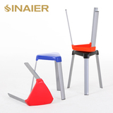 塑料家用办公三角凳 宜家简易彩色时尚凳子 可叠放餐凳高凳
