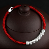 99足银红绳手链女男士韩版首饰品转运珠猴年本命年情侣情人节礼物