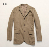 男装2015秋装新款 日本水洗做旧休闲长袖小西装西服外套