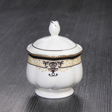 骨瓷英式糖缸创意复古欧式陶瓷糖罐带盖咖啡装白砂糖储物罐调料罐