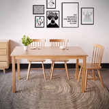 实木餐桌椅组合现代简约宜家小户型长方形日式白橡木餐桌北欧家具
