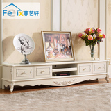 菲艺轩 欧式电视柜实木简约组合地柜矮柜象牙白法式雕花客厅家具