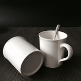 白色陶瓷马克杯子 办公室水杯 拿铁咖啡杯不含铅镉 可定制logo