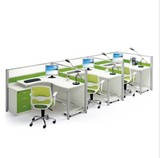 屏风卡位特价组合办公桌带柜子现代工作位铝合金脚简约时尚经典绿