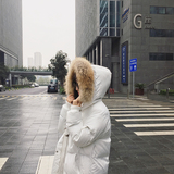 2015冬装新款韩版中长款带帽毛领棉衣女加厚修身连帽面包棉服外套