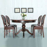 美式乡村简约现代实木布艺皮艺餐椅组合北欧田园1.2米1.6米餐桌