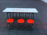 不锈钢餐桌椅员工学生食堂餐桌椅组合4人6人位分体快餐桌椅不锈钢