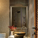 欧式简约现代复古香槟色复古浴室 卫浴 化妆 墙壁挂式装饰镜子