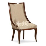 涤烦|高端定制家具|美式后现代实木餐椅布艺单人休闲书椅CA88