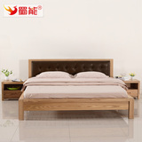 全纯实木床现代简约真皮软靠床1.8米双人床1.5米儿童单人床1.2米