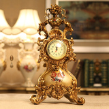 欧式鎏金座钟家居摆件高档卧室座钟台钟钟表床头创意石英钟装饰品