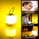 USB充电LED小夜灯手提宝宝卧室床头可调光台灯插电开关式便携移动