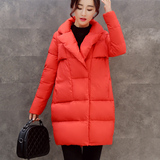 2016新款冬季韩版时尚女装棉衣修身中长款加厚棉服女