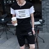 夏季2016新款男士T休闲运动男装套装潮流韩版短袖短裤两件套夏装