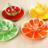 创意水果系列陶瓷碗碟套装 可爱甜品西瓜碗沙拉碗小汤碗儿童碗勺