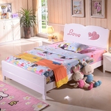 白色实木床1.2米彩色一米二橡木儿童单人床女孩1.5米高箱储物床