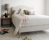 简约宜家现代卧室家具韩式棉麻布艺床1.5米1.8米软包床双人床LB03