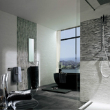 宝路莎同款 黑白棱影系列 哑光厨房卫生间玄关电视背景墙砖瓷砖