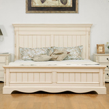 美通 实木床 卧室纯原木床美式双人床 环保 现代简约 1.8米