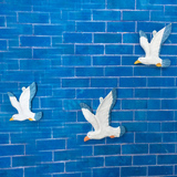地中海壁挂装饰树脂鸟模型飞鸟海鸥海鸟 咖啡厅装修 背景墙照片墙