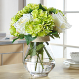 餐桌摆设假花仿真花套装干花花束卧室客厅室内装饰花瓶摆件绣球花