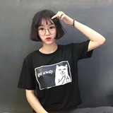 韩范女装个性日系恶搞原宿风短袖体恤女学生半袖宽松上衣时尚t恤