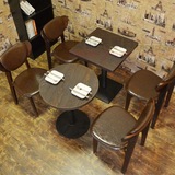 批发咖啡厅桌椅 西餐实木餐桌椅 餐饮茶餐厅 甜品店一桌两椅组合