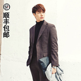 韩版短款大衣2016秋季新款时尚中年男士加厚羊毛呢子外套男装帅气