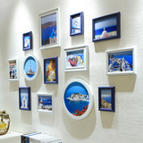 欧影地中海风格装饰品创意不规则照片墙圆欧式相框组合挂墙相框墙