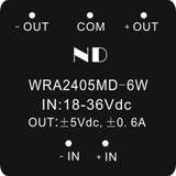 DC-DC开关电源模块24V转正负5V双路降压隔离电源WRA2405MD-6W